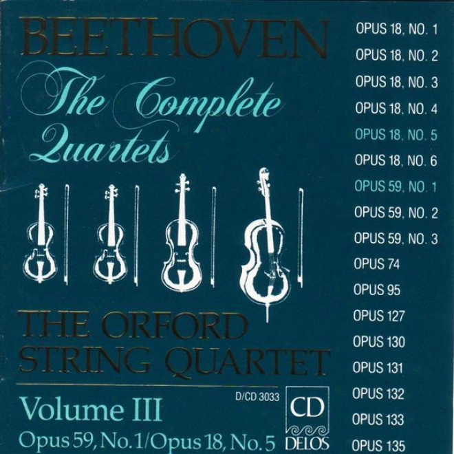 Beethoven, L.: String Quartets (complete), Vol. 3 - Nos. 5 And 7 (orford String Quartet)