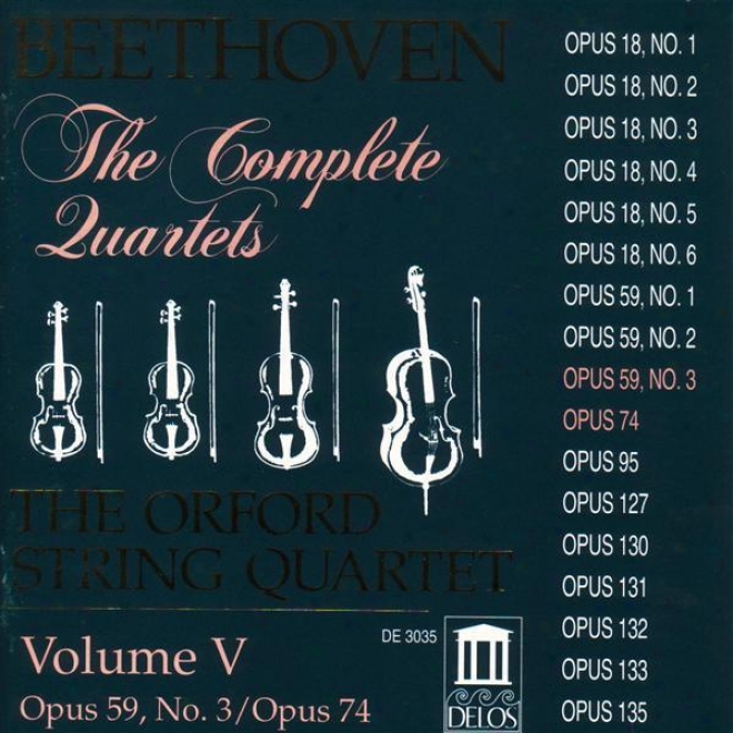 Beethoven, L.: String Quartets (complete), Vol. 5 - Nos. 9 And 10 (orford String Quartet)