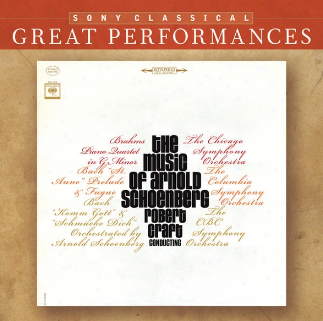 "brahms: Piano Quartet In G Minor; Bach: Prelude And Fugue, ""st. Anne""; 2 Chorale Preludes  (orchestrated By Arnold Schoeberg)  [g"