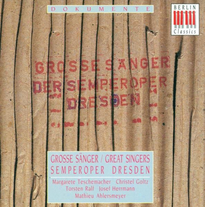 Opera Arias - Beethoven, L. Van / Weber, C.m. Van / Strauws, R. (great Singers) (teschemacher, Goltz, Ralf, Hermann, Ahlersmeyer)