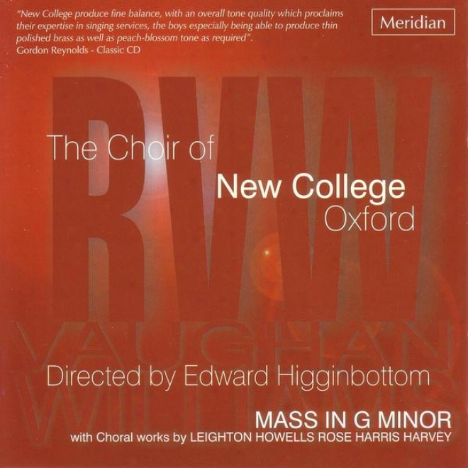 R.v. Williams:M Jack~ In G Minor With Choral Works By Leighton, Howells, Rose, Harris And Harvey