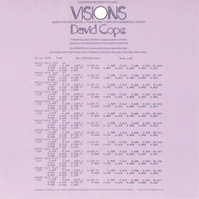 Visions - Music For Orchestra, 2 Pianos And Computer-generated Tape: By David Cope