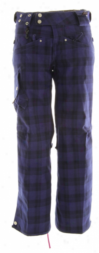 686 Smarty Low Rise Snowboadd Pants Storm Plaid