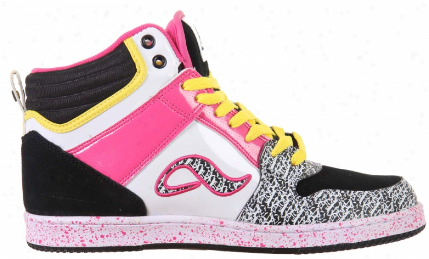 Adio Rjckus Skate Shoes Black/pink/yellow