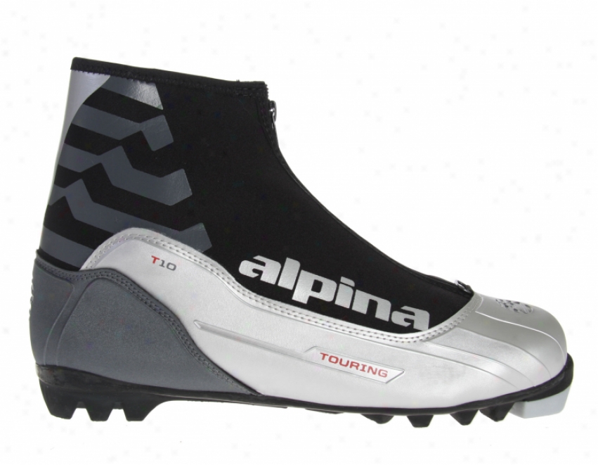Alpina T10 Crosscountry Ski Boots Silver/black/red