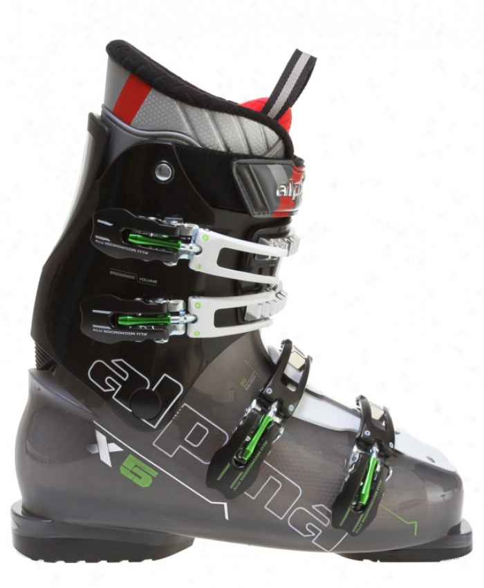 Alpina X5 Ski Boots Transparent Anthracite/green