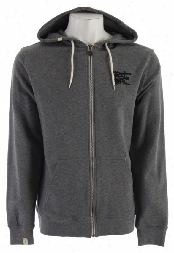 Altamont No Logo Zip Hoodie Grey/heather