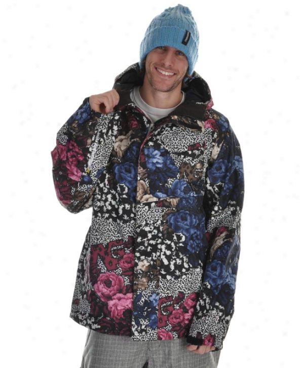 Analog Asset Snpwboard Jacket Flora Print Blue