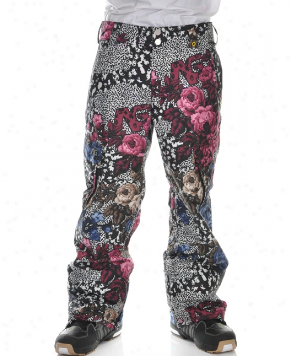 Analog Asset Snowboard Pants Floral Print Blue