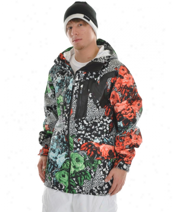 Analog Render Snowboard Jerkin Flora Print Green