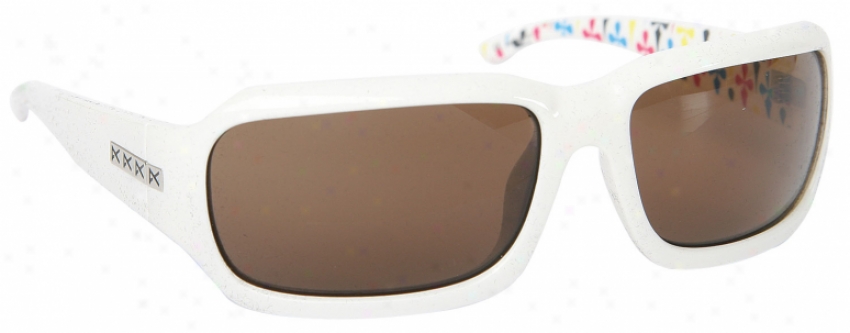 Anon Allie Sunglasses White Daggers Print/brown Lens