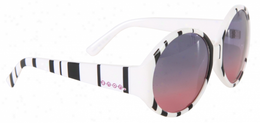 Anon Mary Go Round Sunglasses White Black Stripes Lens