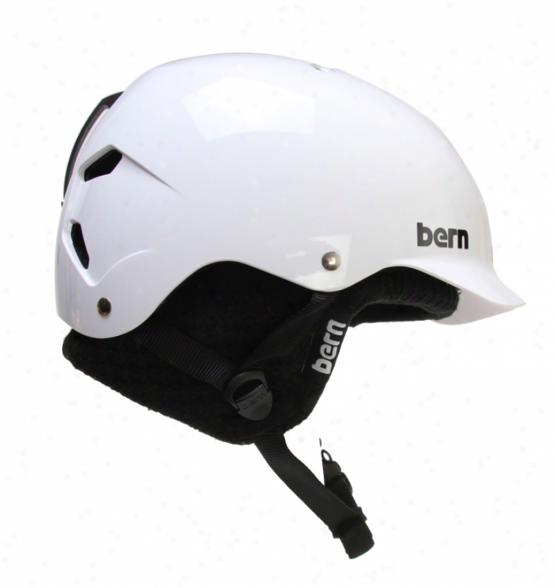 Bern Watts Eps Snowboard Helm Gloss White/plaid Knit