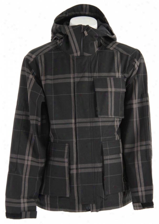 Bonfire Baker Snowboard Jacket Black/iron Plaid