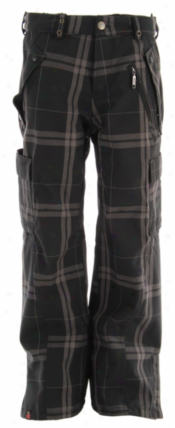 Bonfire Baker Snowboard Pants Black/iron/plaid