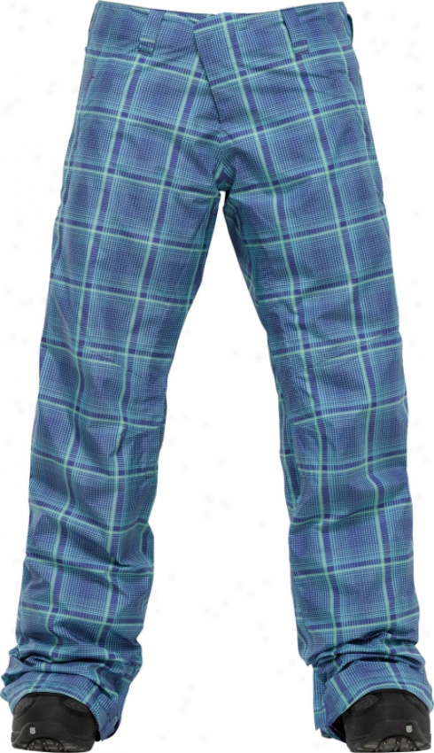 Burton Ak 2l Stratus Snowboard Pants Blue Shroom Mad Plaid