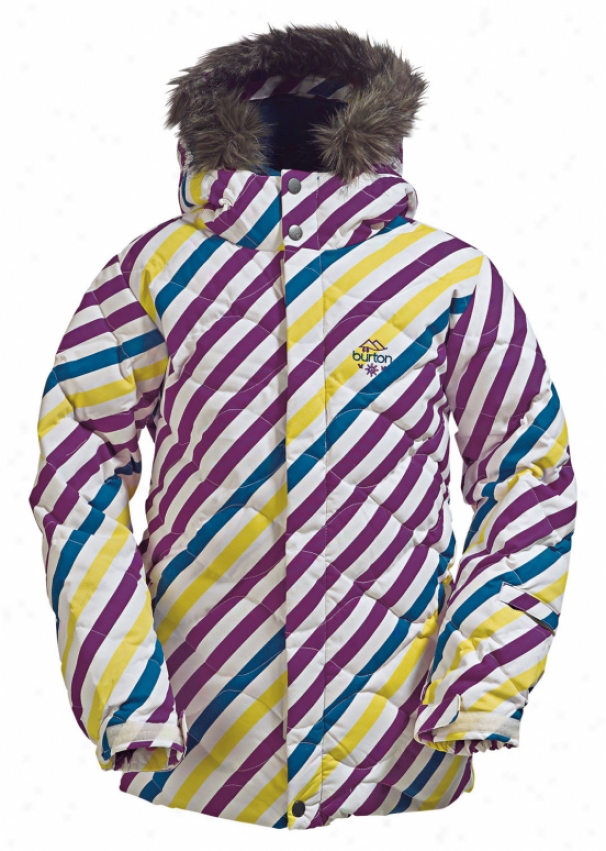 Burton Allure Puffy Snowboard Jacket Diag Stripe Banana