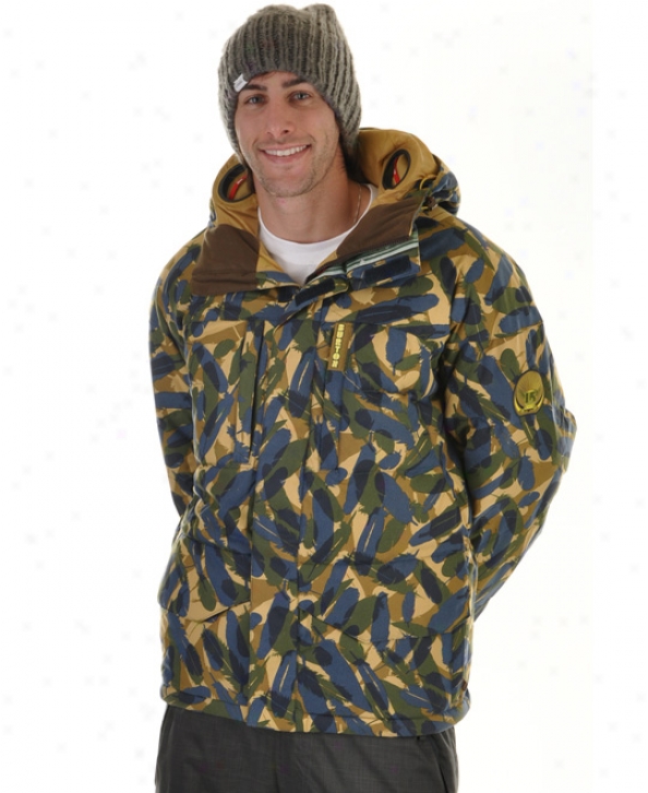 Burton Audex Motorola Down Snowboard Jacket Garden State Feather Camo