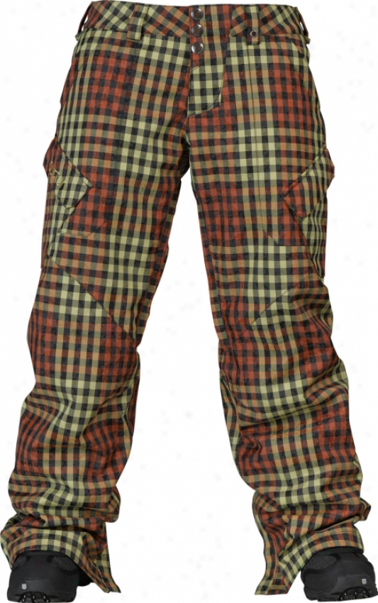 Burton Cadence Snowboard Pants Ember Grunge Plaid Yarn Dye