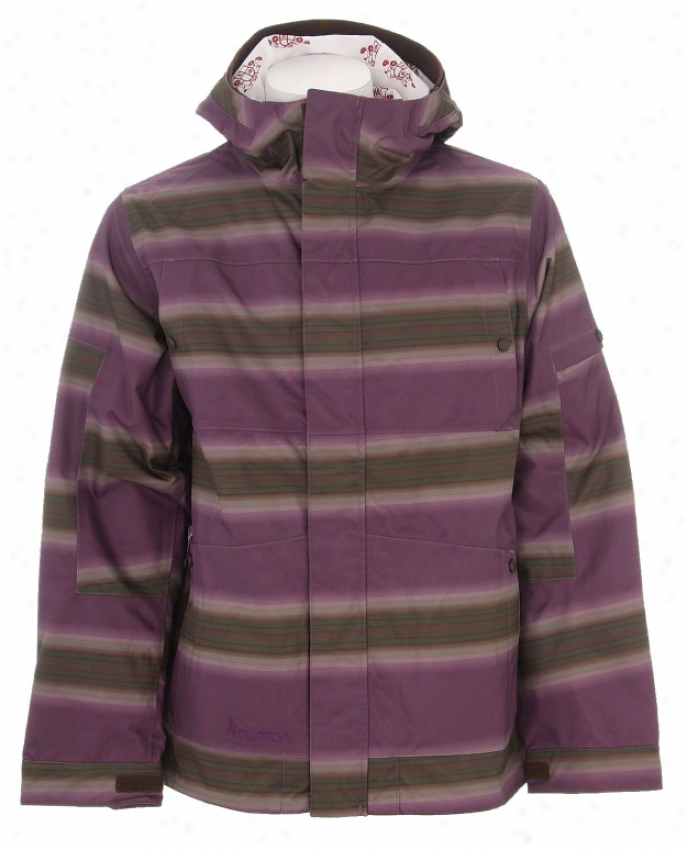 Burton Cosmic Delight Snowboard Jacket Mocha Faded Stripe Print