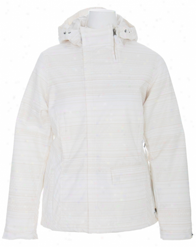 Burton Dante Snowboard Jacket Bright White Diamond Stripe Jaquard