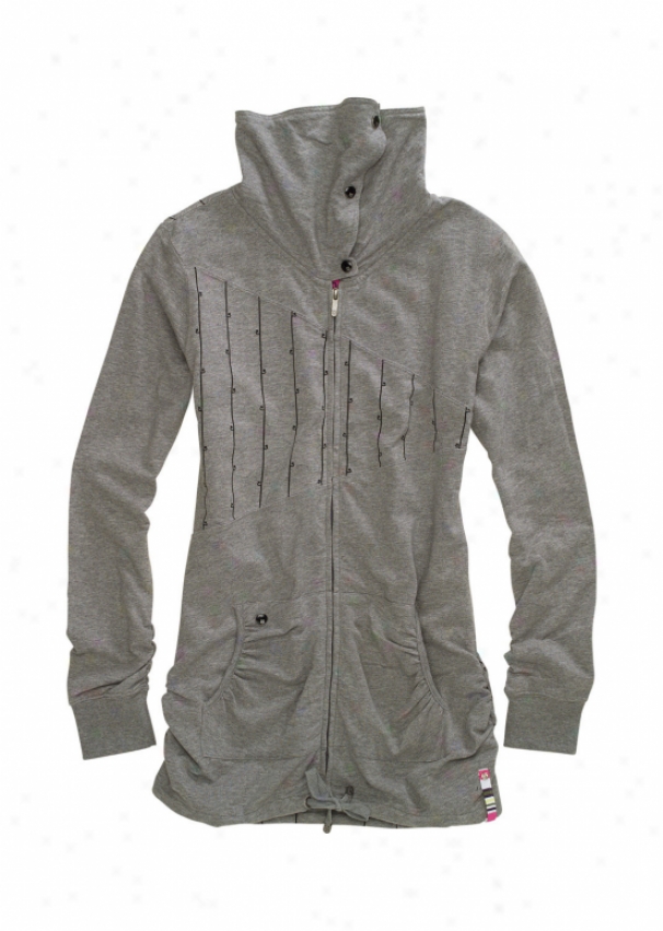 Burton Darling Zip Hoodie Heather Grey