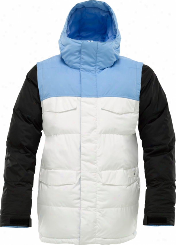 Burton Deerfield Puffy Snowobard Jacket Blue 23 Colorblock