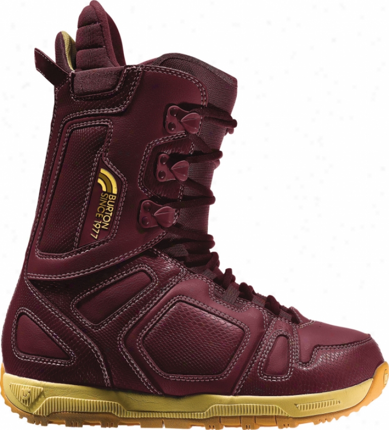 Burton Freestyle Snowboard Boots Burgundy/yellow