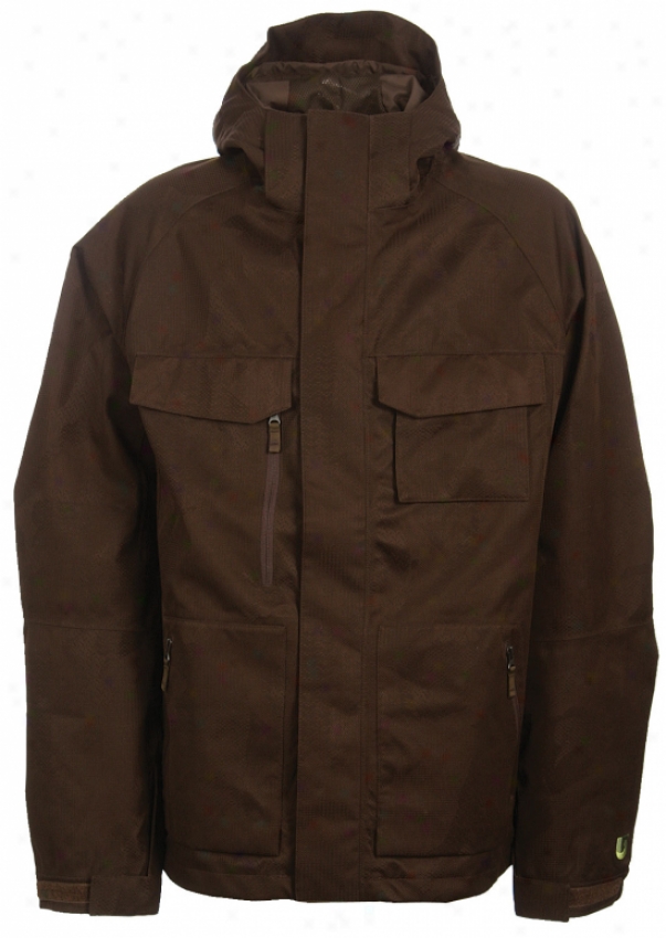 Burton Gmp Als Snowboard Jacket Brown Jacquard