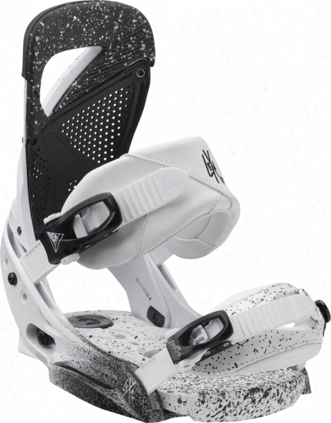 Buryon Lexa Est Snowboard Bindings White &amp; Black Speck