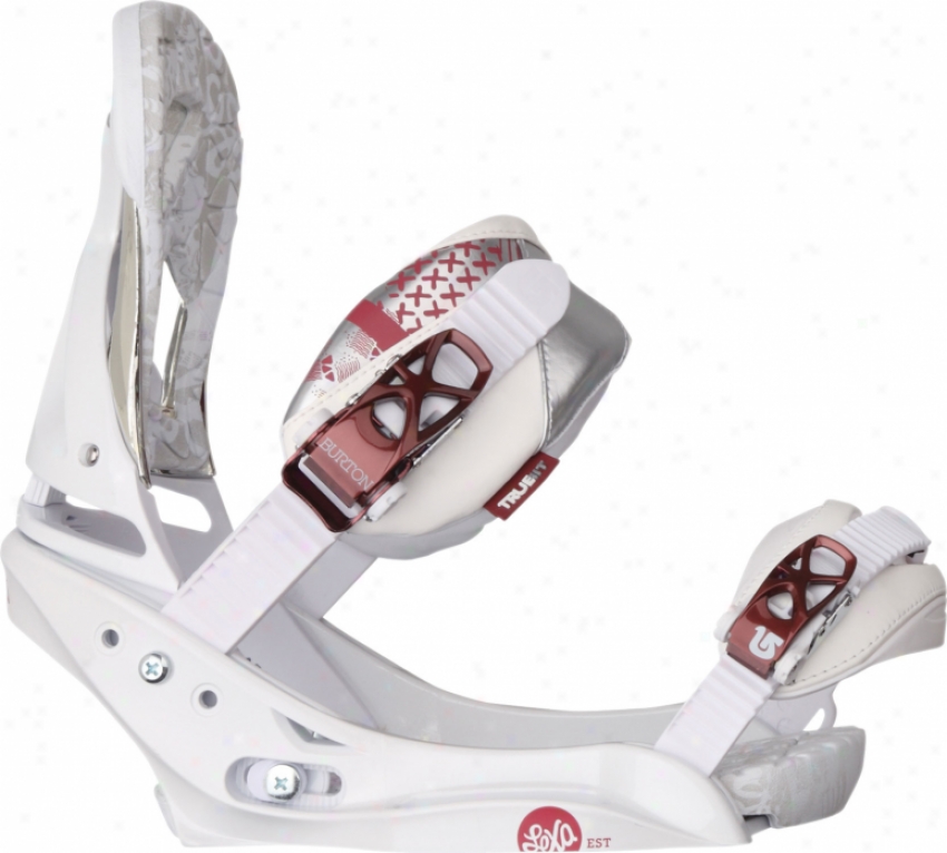 Burton Lexa Est Snowboard Bindings White Chrome