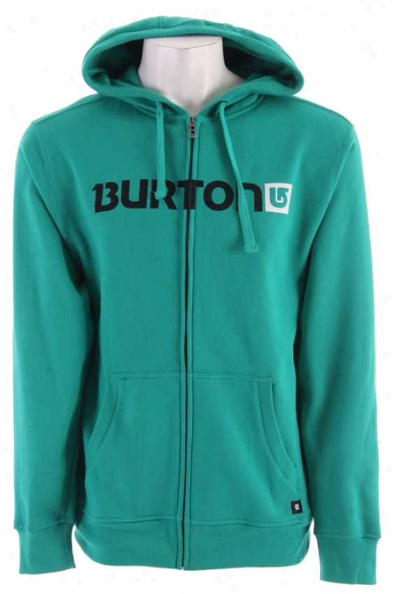 Burton Logo Level Fullzip Hoodie Emerald Green