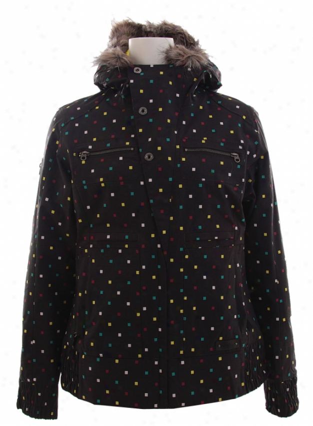 Burton Lush Snowboard Jacket Black Polka Squares