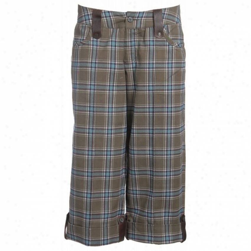 Burton Midterm Capris Olive Plaid