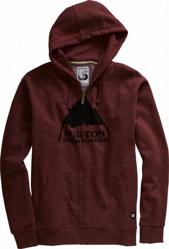 Burton Mountain Logo Fullzip Hoodie Heather Crimson