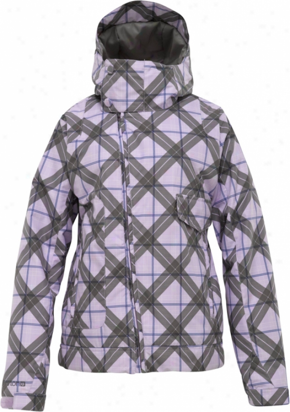 Burton Penelope Snowboard Jacket Amethyst Inclination Plaid Print