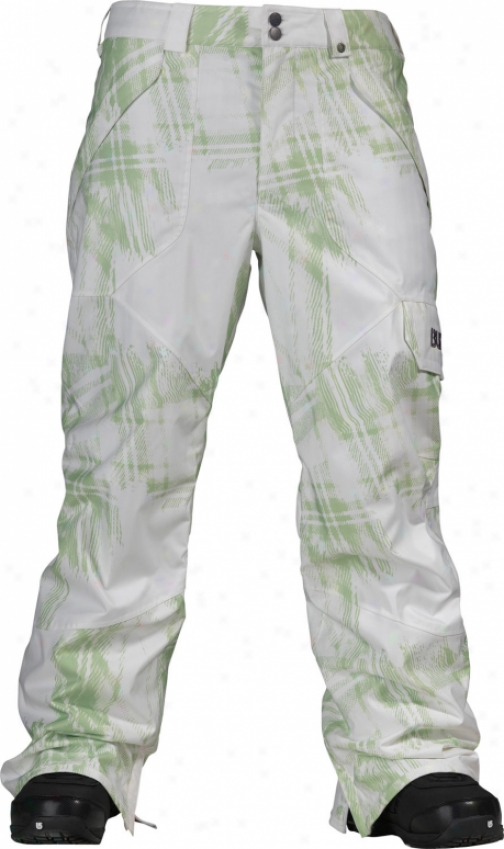 Burton Poacher Snowboard Pant Gator Green Photocopy Plaid Print