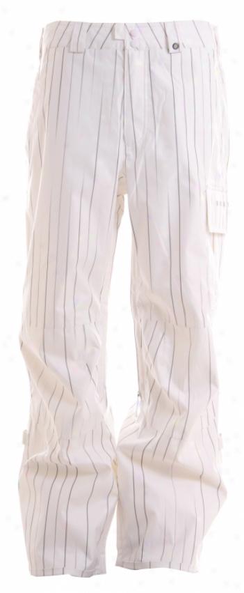 Burton Poacher Snowboard Pants White Faded Pinstripe Print