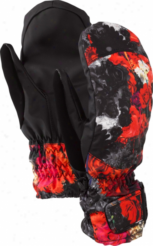 Burton Profile 12 Under Snowboard Mitts Risque Flowers On Crack Print