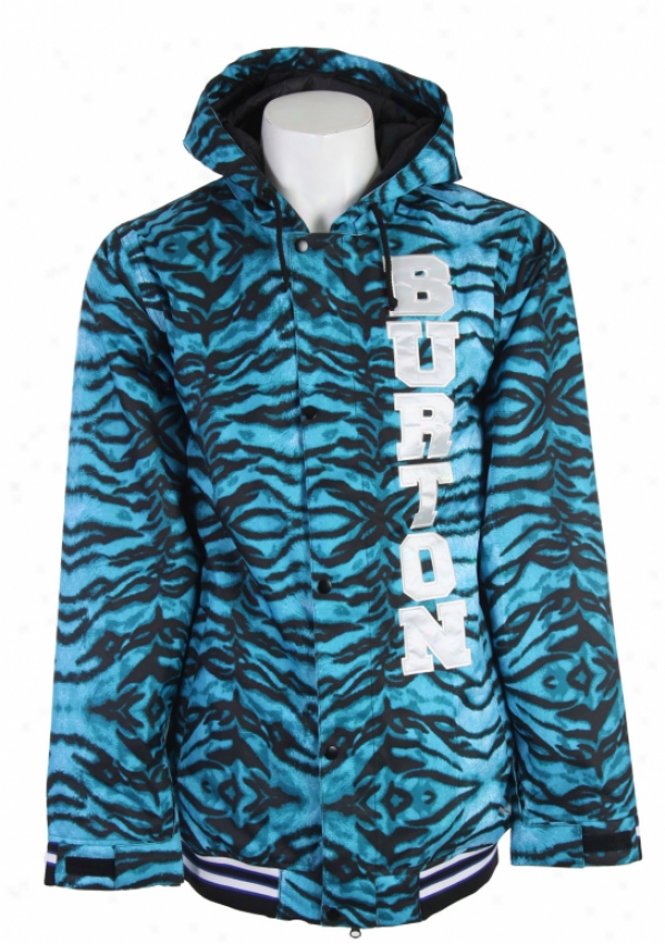 Burton Restricted Booth Team Snowboard Jacket Blue Tige Print
