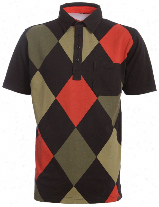 Burton Runaway Arghle S/s Polo Shirt Faithful Black