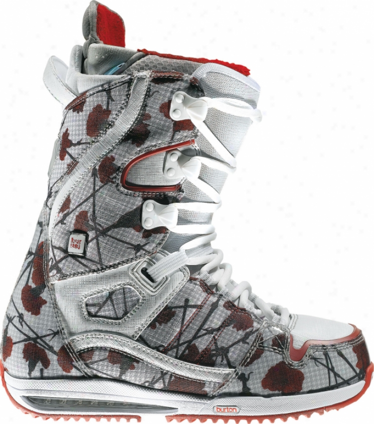 Burton Sapphire Snowboard Boots Flowers On Canvas