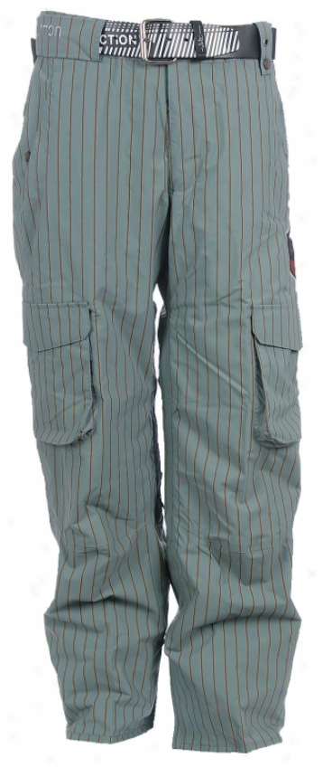 Burton Sw Cargo Print Snowboard Pants Roasted Brn Pinstripe