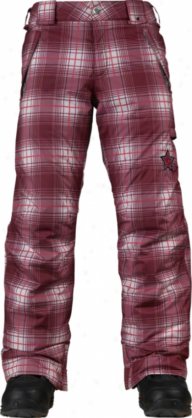 Burton Sweetqrt Snow Pants Bright White Blur Plaid Calico