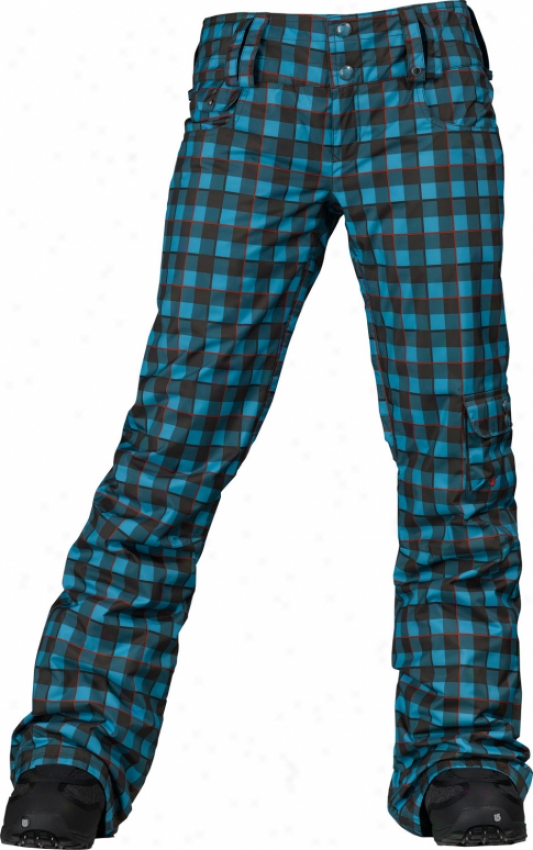 Burton Twc Honey Buns Snowboard Pants Argon Plaid Print