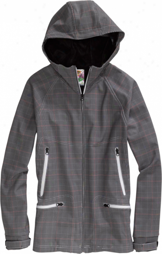 Burton Vennture Softshell Bright White Prince Of Wales Plaid