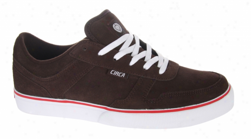 Circa 4 Track Skate Shoes Dark Chocolate/white/red