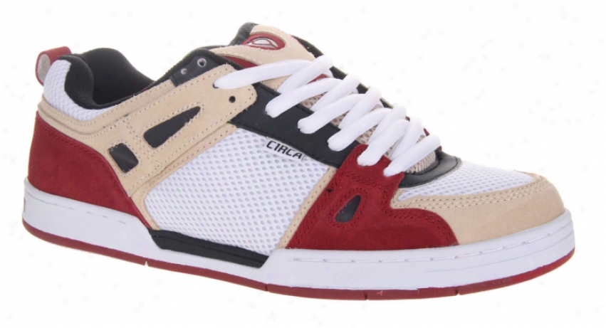 Circa Rogue Skate Shoes Blood Red/white/black