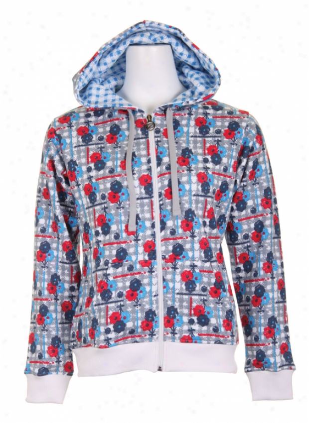 Dakine Vista Zip Hoodie White Posies