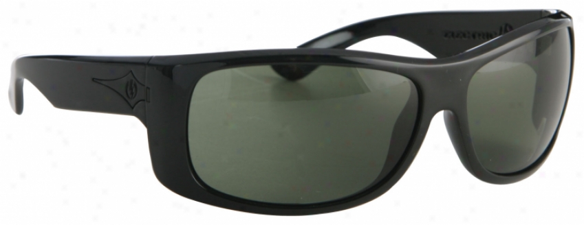 Electric Bourbon Sunglasses Black Onux/green Lens